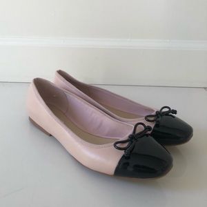 Saks Fifth Avenue Round Toed Leather Ballet Flat